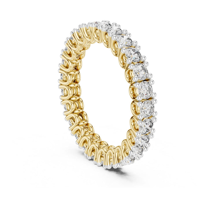 Round Cut Lab Grown Diamond Full Eternity Band, 1.62ct Total, Solid Gold
