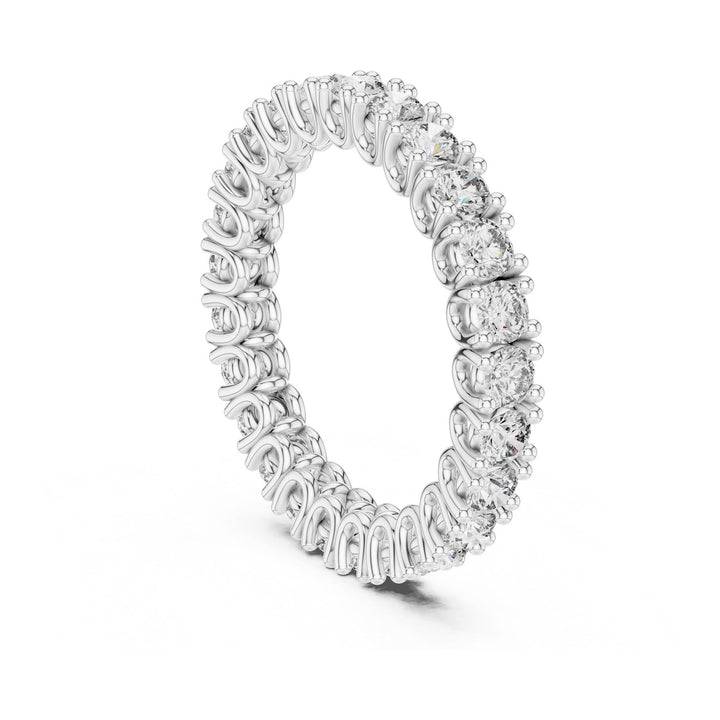 Round Cut Lab Grown Diamond Full Eternity Band, 1.62ct Total, Solid Gold