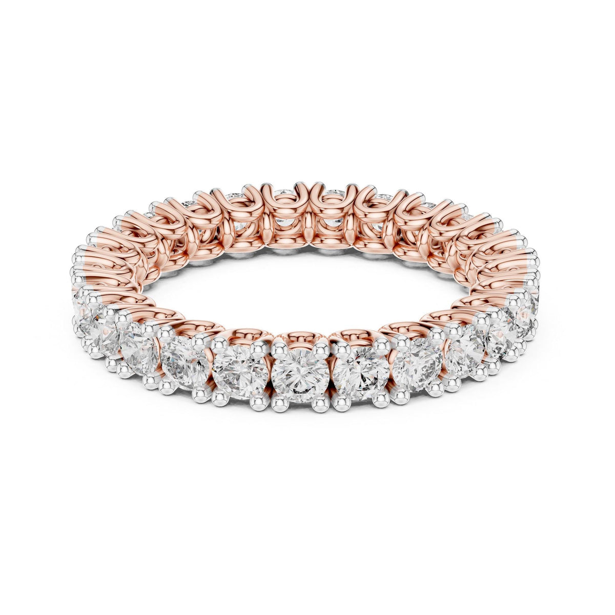 Round Cut Lab Grown Diamond Full Eternity Band, 1.62ct Total, Solid Gold
