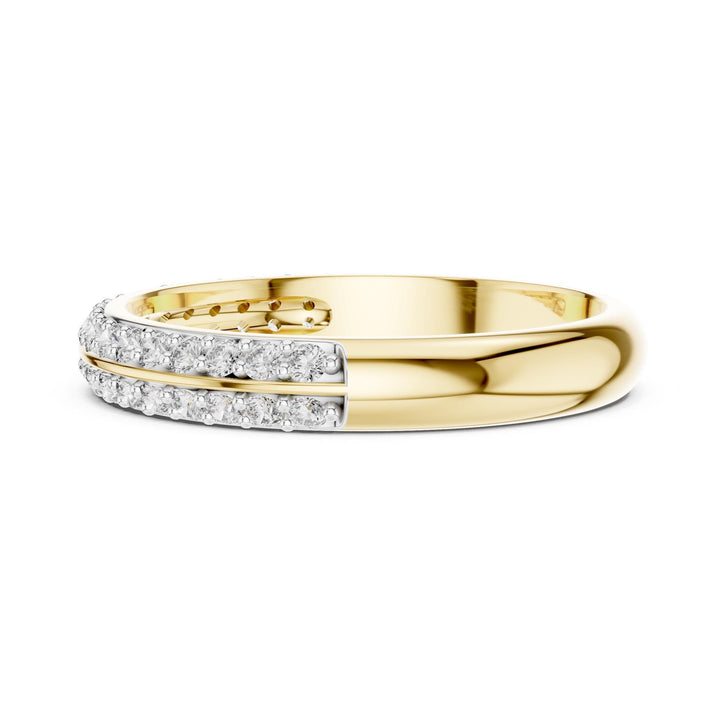 Round Cut Lab Grown Diamond Half Eternity Band, 0.30ct Total, Solid Gold