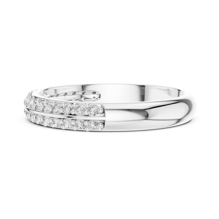Round Cut Lab Grown Diamond Half Eternity Band, 0.30ct Total, Solid Gold