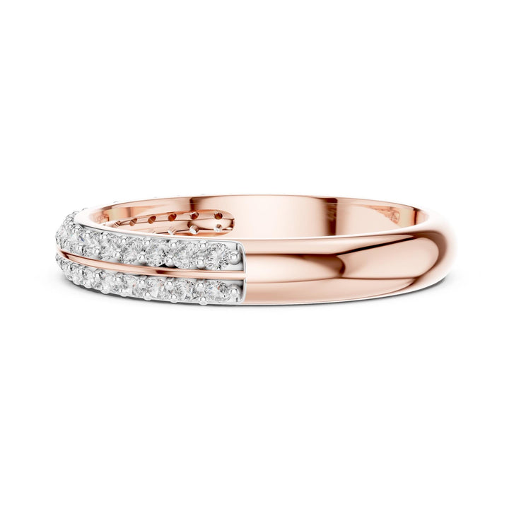 Round Cut Lab Grown Diamond Half Eternity Band, 0.30ct Total, Solid Gold
