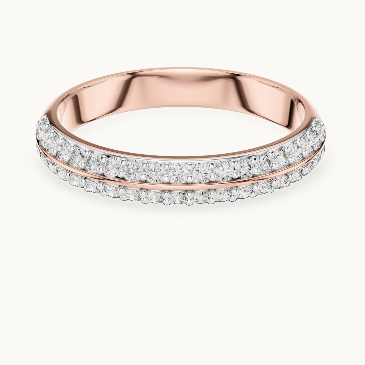 Round cut lab-grown diamond half eternity band, 0.30 CT TW, solid gold, view 9