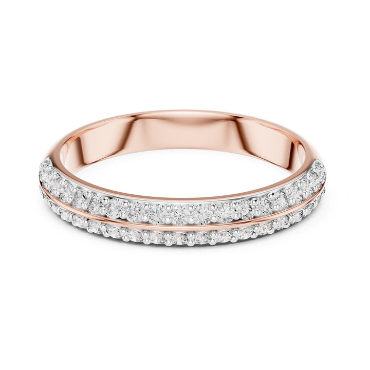 Round Cut Lab Grown Diamond Half Eternity Band, 0.30ct Total, Solid Gold