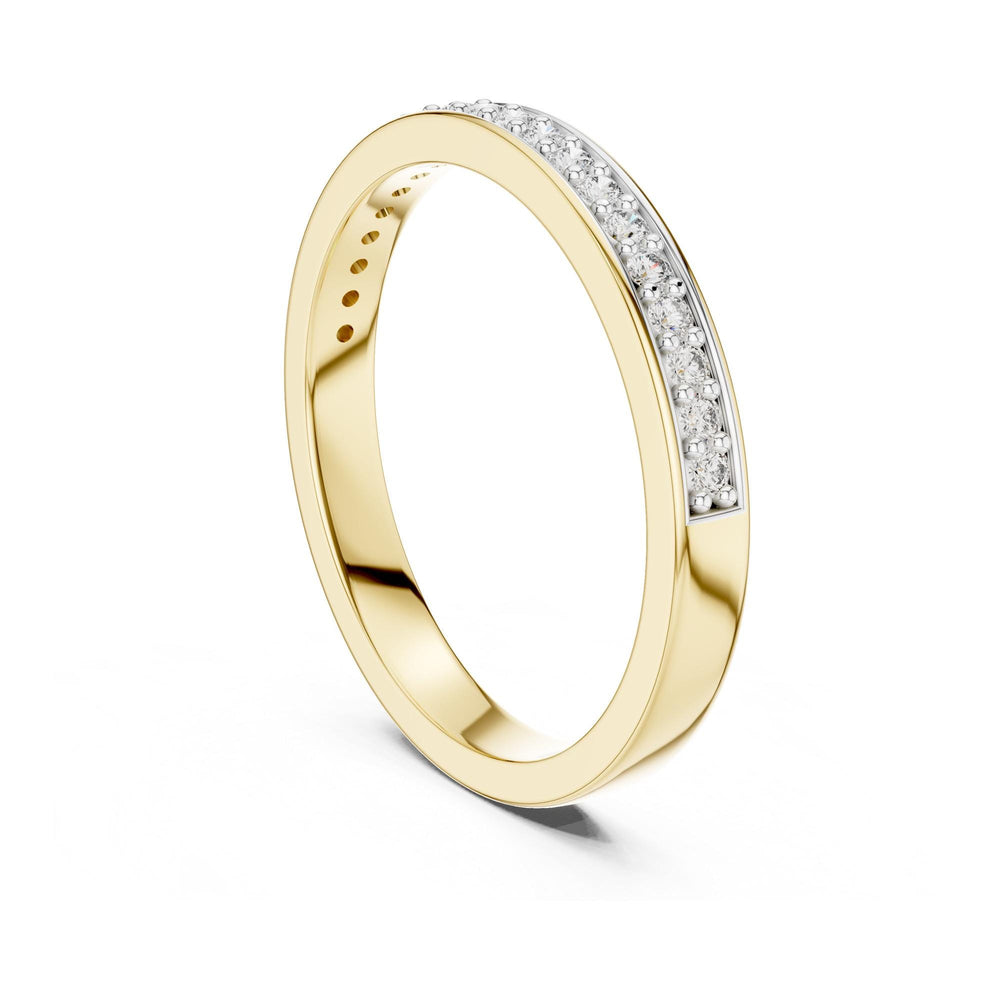 Round Cut Lab Grown Diamond Half Eternity Band, 0.16ct Total, Solid Gold