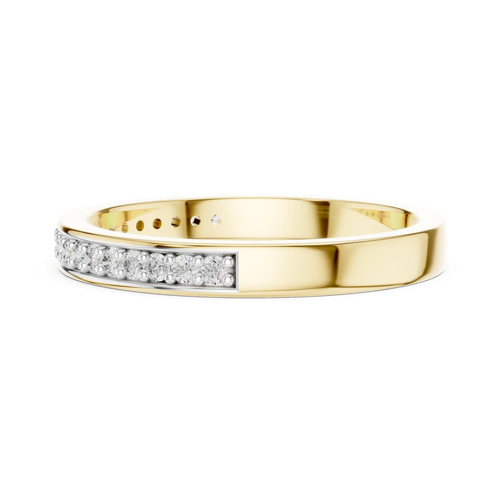 Round Cut Lab Grown Diamond Half Eternity Band, 0.16ct Total, Solid Gold