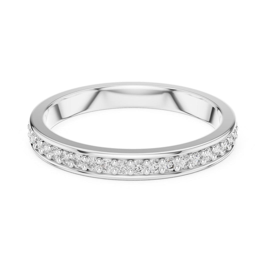 Round Cut Lab Grown Diamond Half Eternity Band, 0.16ct Total, Solid Gold