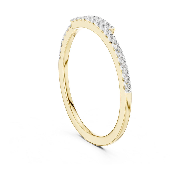 Round Cut Lab Grown Diamond Half Eternity Band, 0.16ct Total, Solid Gold
