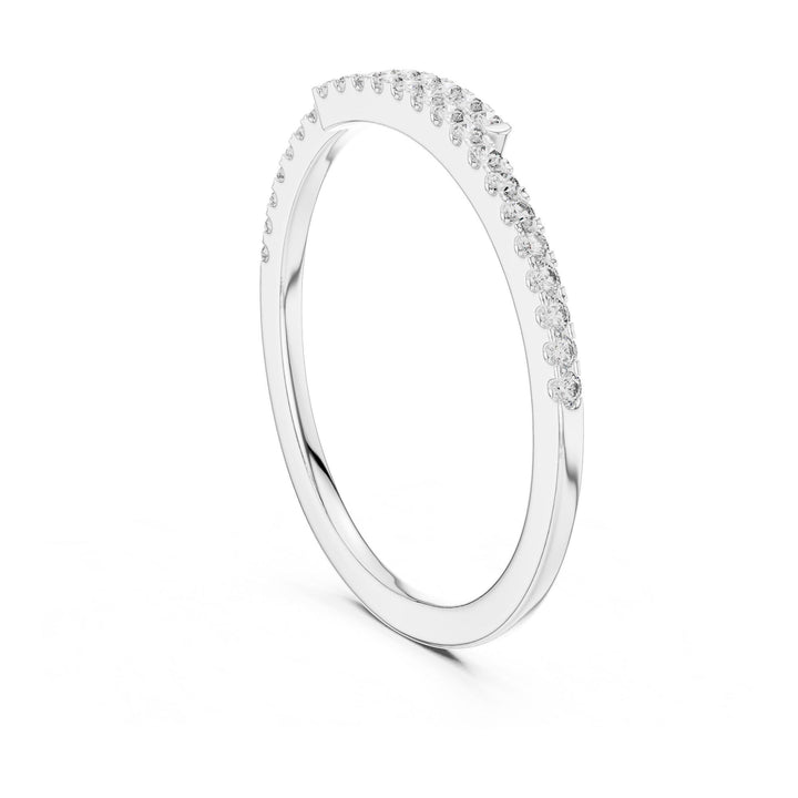 Round Cut Lab Grown Diamond Half Eternity Band, 0.16ct Total, Solid Gold