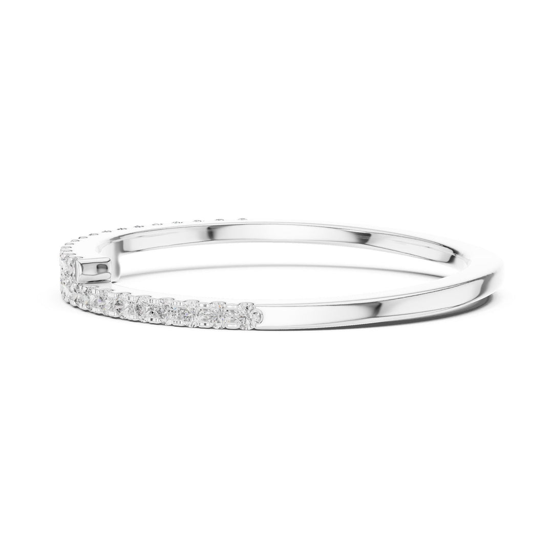 Round Cut Lab Grown Diamond Half Eternity Band, 0.16ct Total, Solid Gold