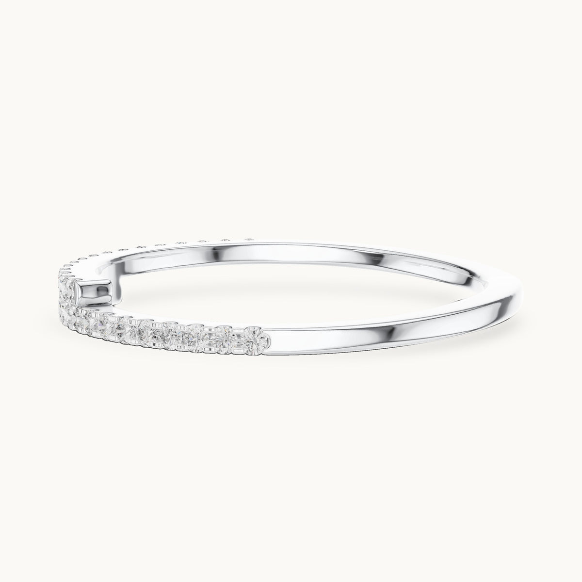 Round cut lab-grown diamond half eternity band, 0.16 CT TW, solid gold, view 5