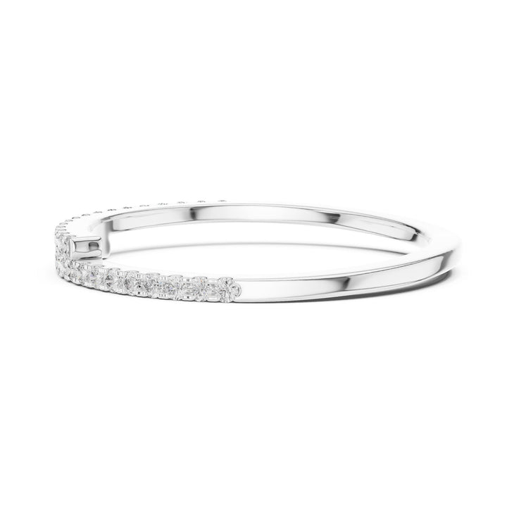 Round Cut Lab Grown Diamond Half Eternity Band, 0.16ct Total, Solid Gold