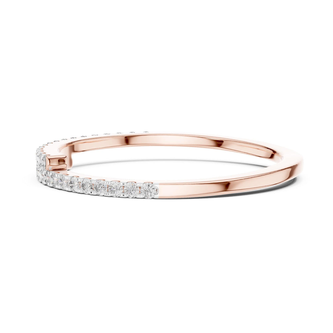 Round Cut Lab Grown Diamond Half Eternity Band, 0.16ct Total, Solid Gold