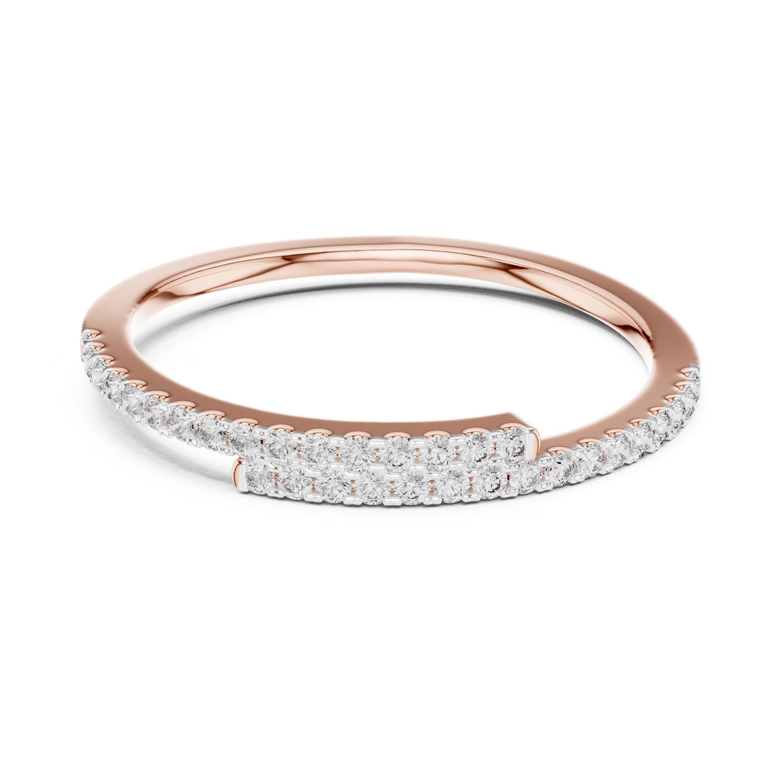 Round Cut Lab Grown Diamond Half Eternity Band, 0.16ct Total, Solid Gold