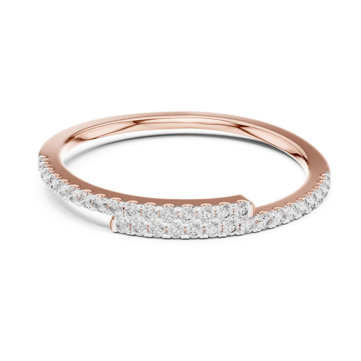 Round Cut Lab Grown Diamond Half Eternity Band, 0.16ct Total, Solid Gold