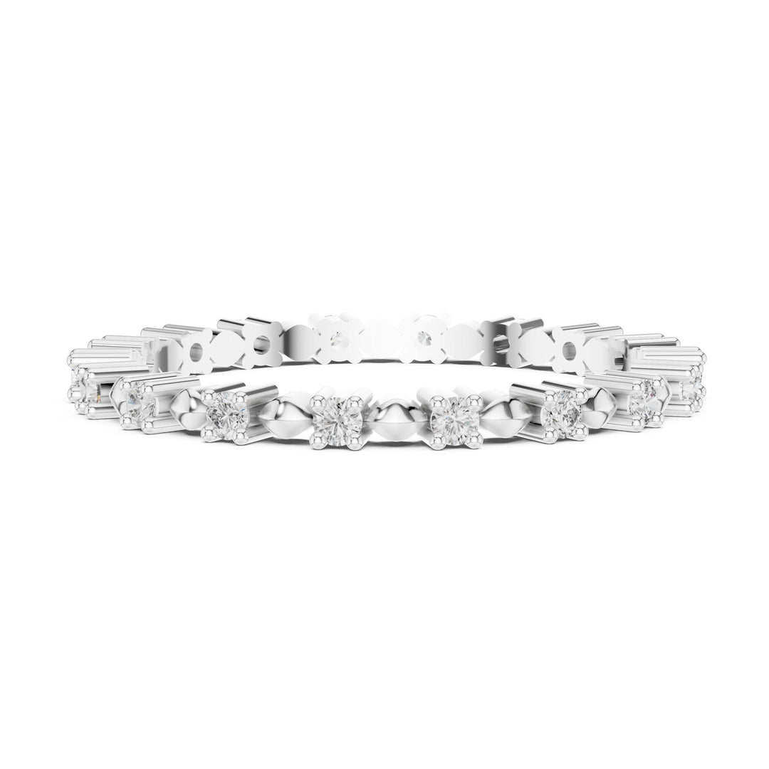 Round Cut Lab Grown Diamond Full Eternity Band, 0.22ct Total, Solid Gold