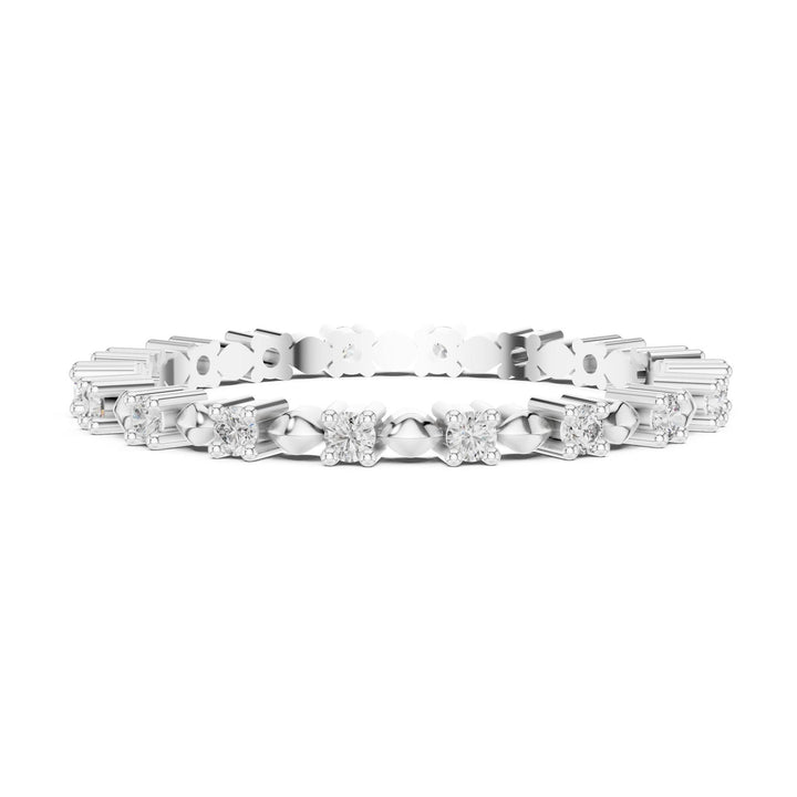 Round Cut Lab Grown Diamond Full Eternity Band, 0.22ct Total, Solid Gold