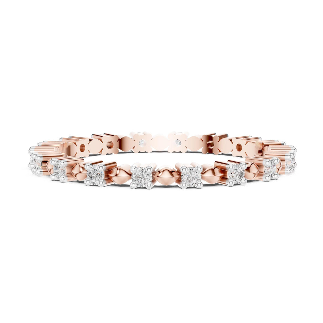 Round Cut Lab Grown Diamond Full Eternity Band, 0.22ct Total, Solid Gold