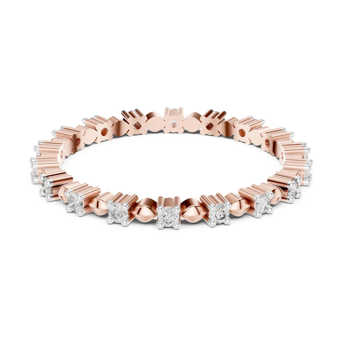 Round cut lab-grown diamond full eternity band, 0.22 CT TW, solid gold, view 9
