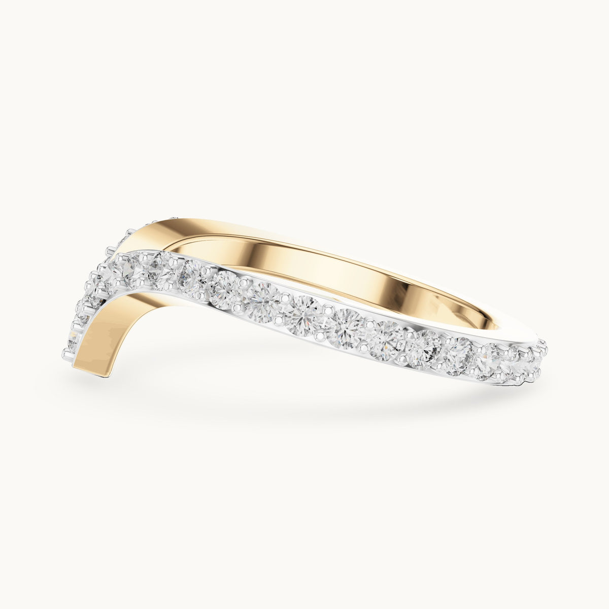 Round cut lab-grown diamond full eternity band, 0.66 CT TW, solid gold, view 3