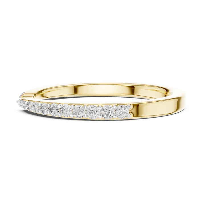 Round Cut Lab Grown Diamond Half Eternity Band, 0.23ct Total, Solid Gold
