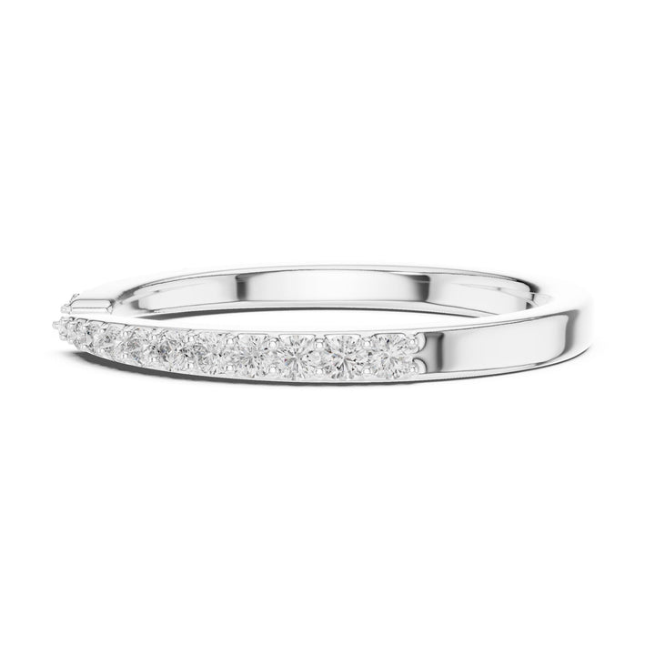 Round Cut Lab Grown Diamond Half Eternity Band, 0.23ct Total, Solid Gold