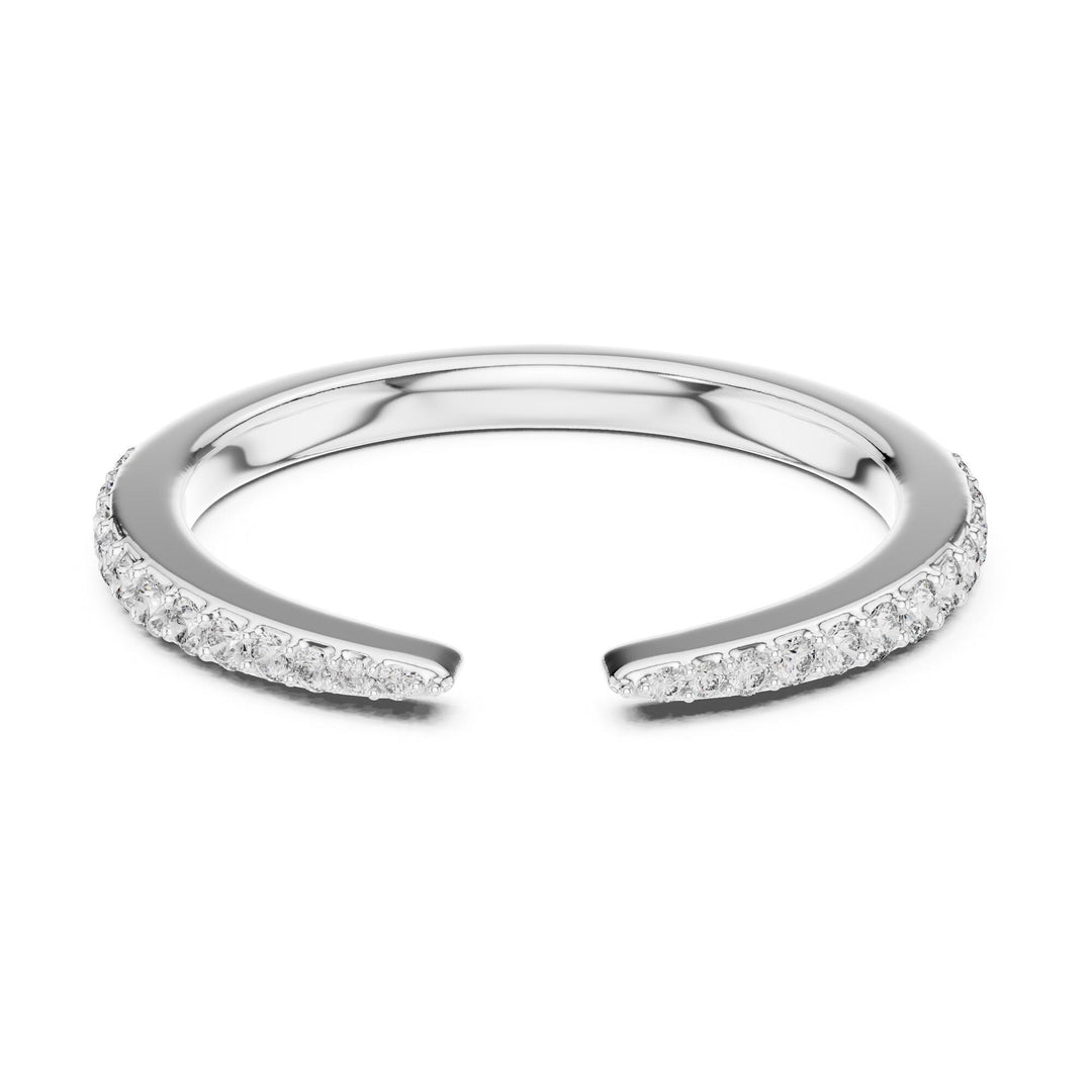 Round Cut Lab Grown Diamond Half Eternity Band, 0.23ct Total, Solid Gold