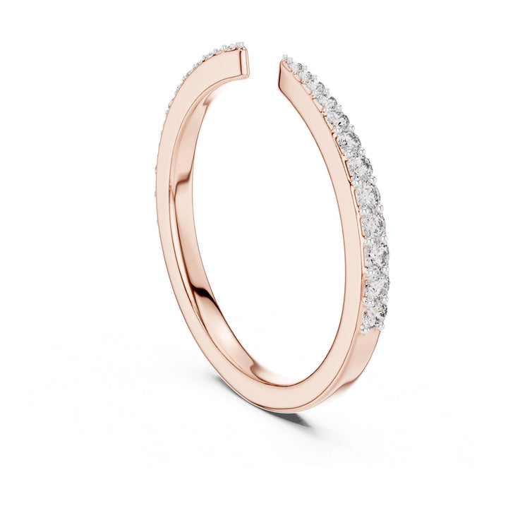 Round Cut Lab Grown Diamond Half Eternity Band, 0.23ct Total, Solid Gold