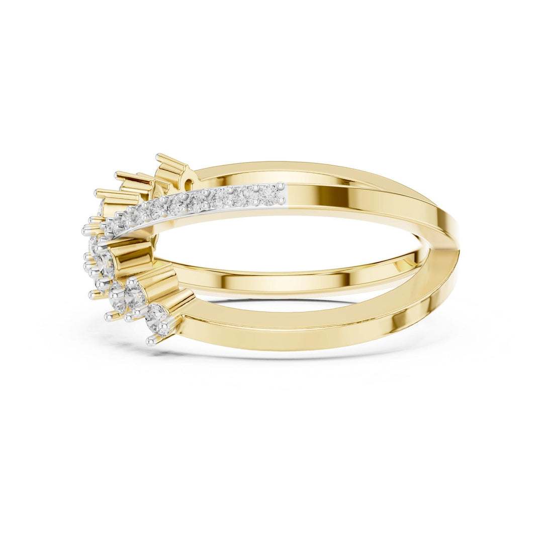 Round Cut Lab Grown Diamond Half Eternity Band, 0.47ct Total, Solid Gold