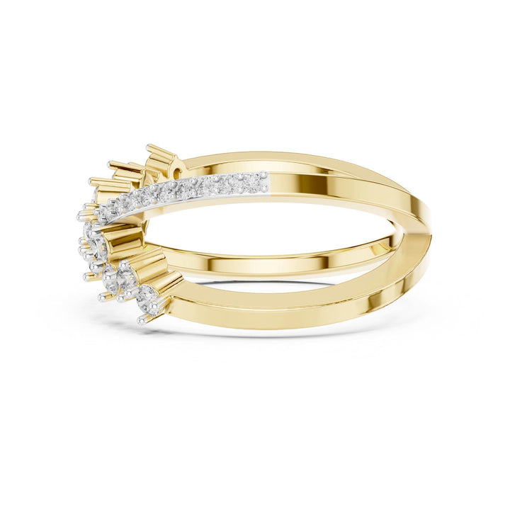 Round Cut Lab Grown Diamond Half Eternity Band, 0.47ct Total, Solid Gold