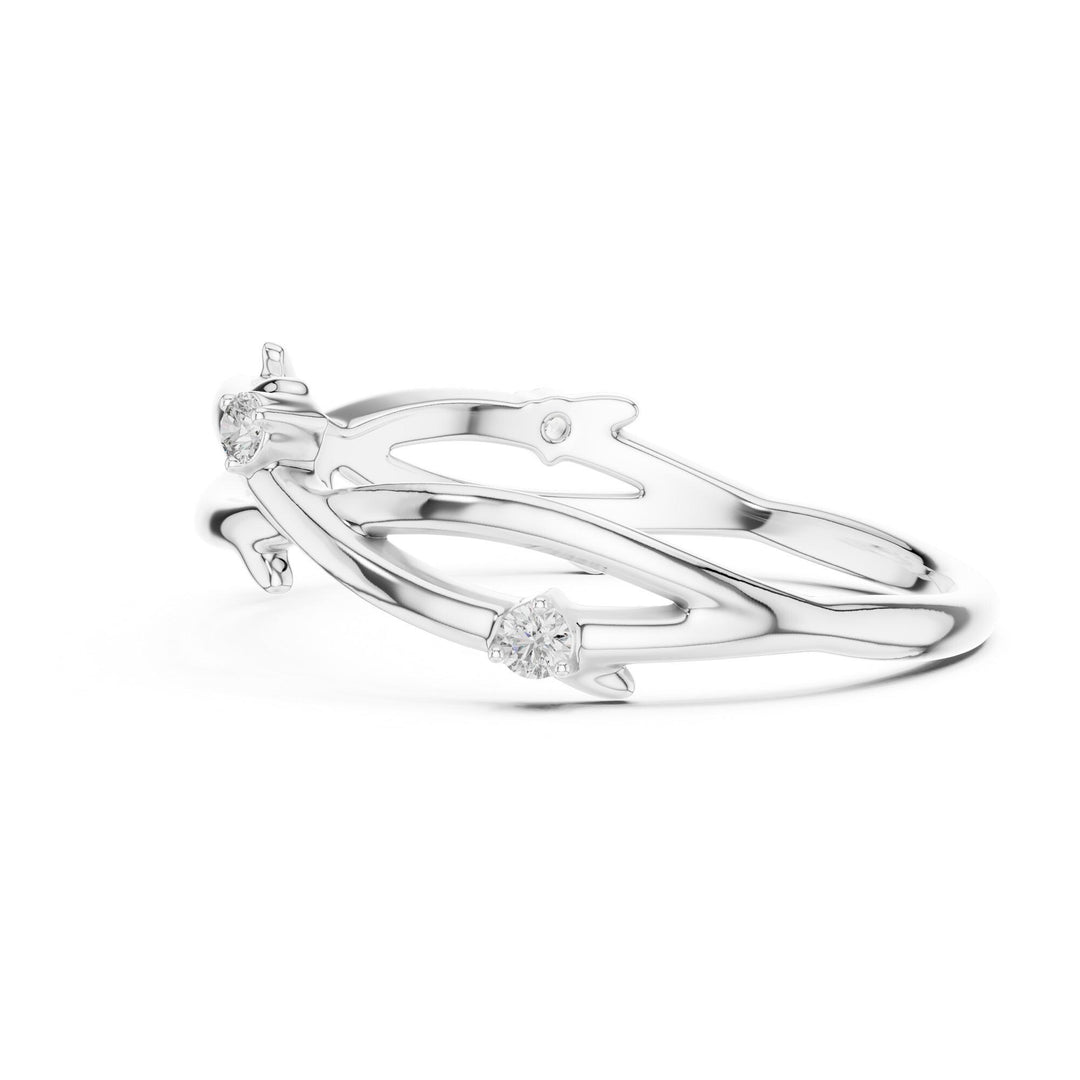 Round Cut Lab Grown Diamond Half Eternity Band, 0.04ct Total, Solid Gold