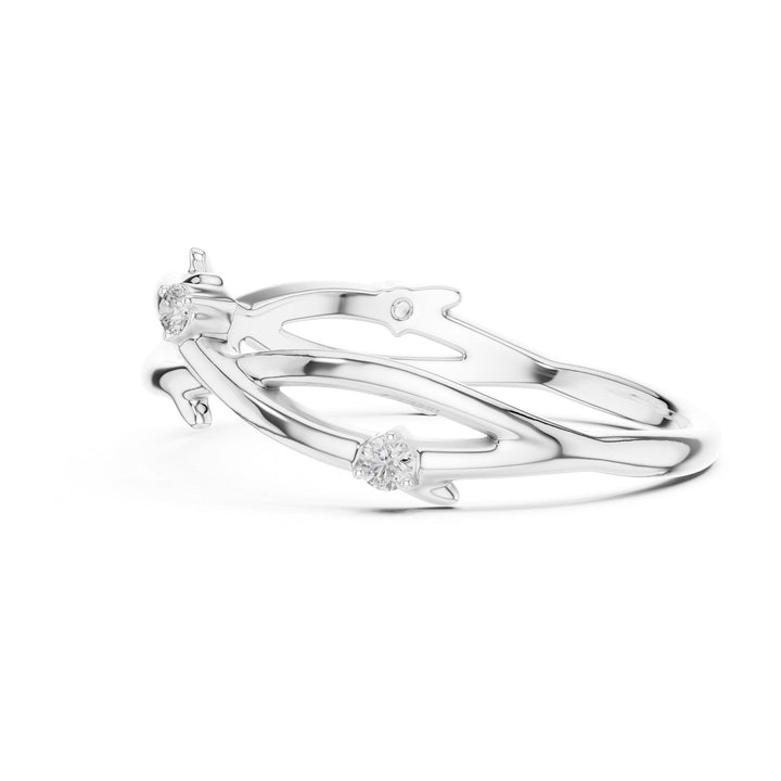 Round Cut Lab Grown Diamond Half Eternity Band, 0.04ct Total, Solid Gold