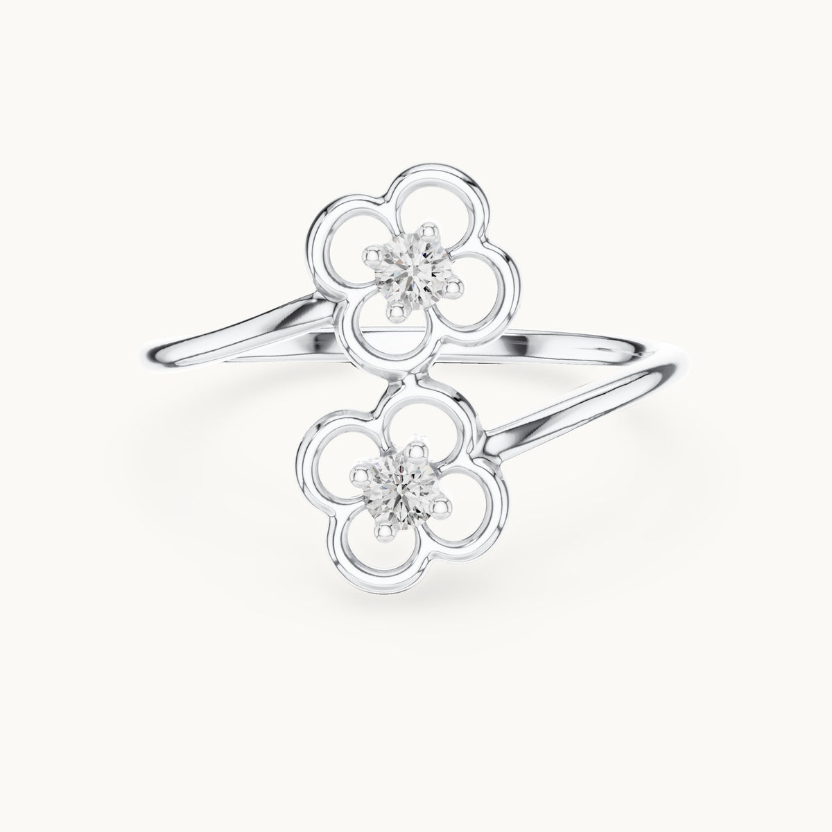 Round Cut Lab Grown Diamond Cluster Ring, 0.09ct Total, Solid Gold