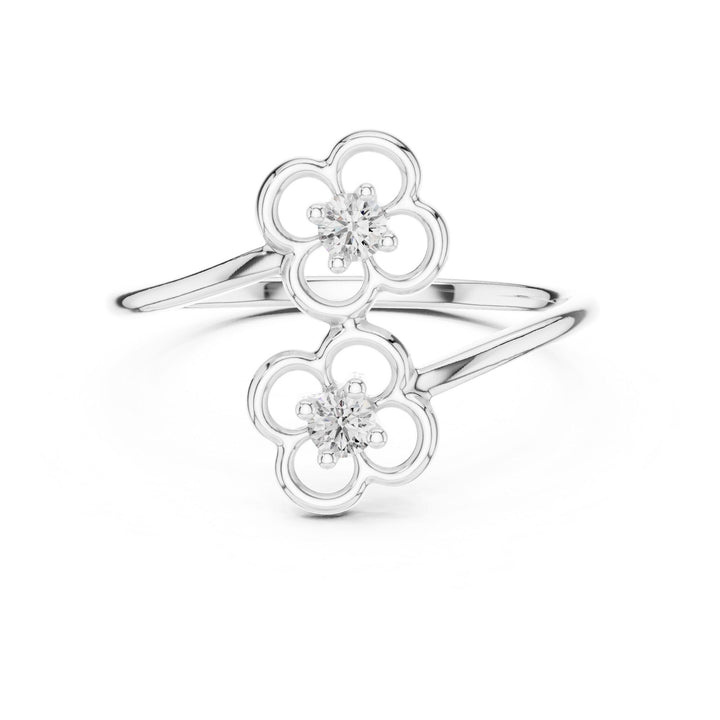 Round Cut Lab Grown Diamond Cluster Ring, 0.09ct Total, Solid Gold