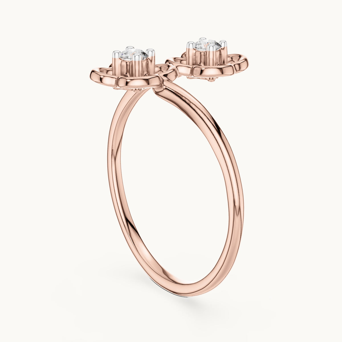 Round Cut Lab Grown Diamond Cluster Ring, 0.09ct Total, Solid Gold