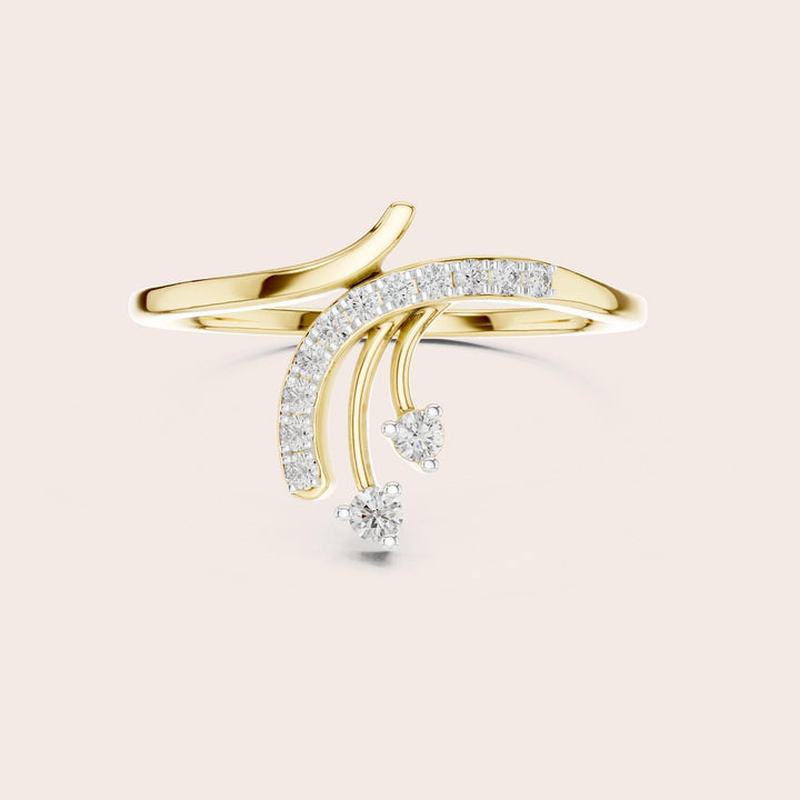 Round Cut Lab Grown Diamond Cluster Ring, 0.13ct Total, Solid Gold