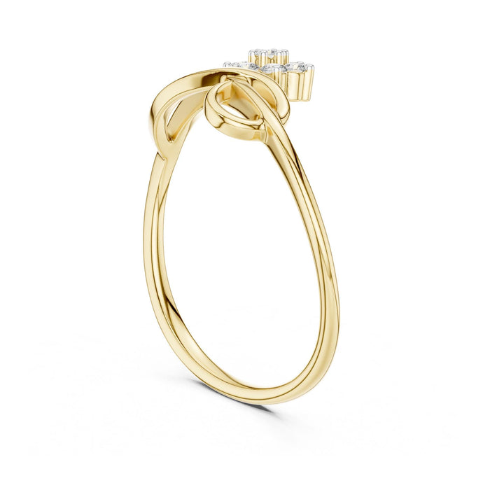Round Cut Lab Grown Diamond Cluster Ring, 0.10ct Total, Solid Gold