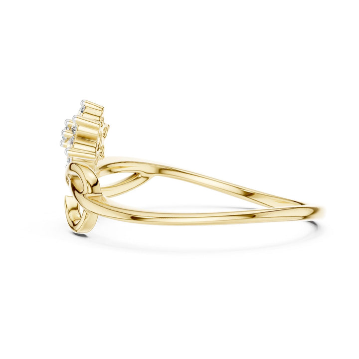 Round Cut Lab Grown Diamond Cluster Ring, 0.10ct Total, Solid Gold