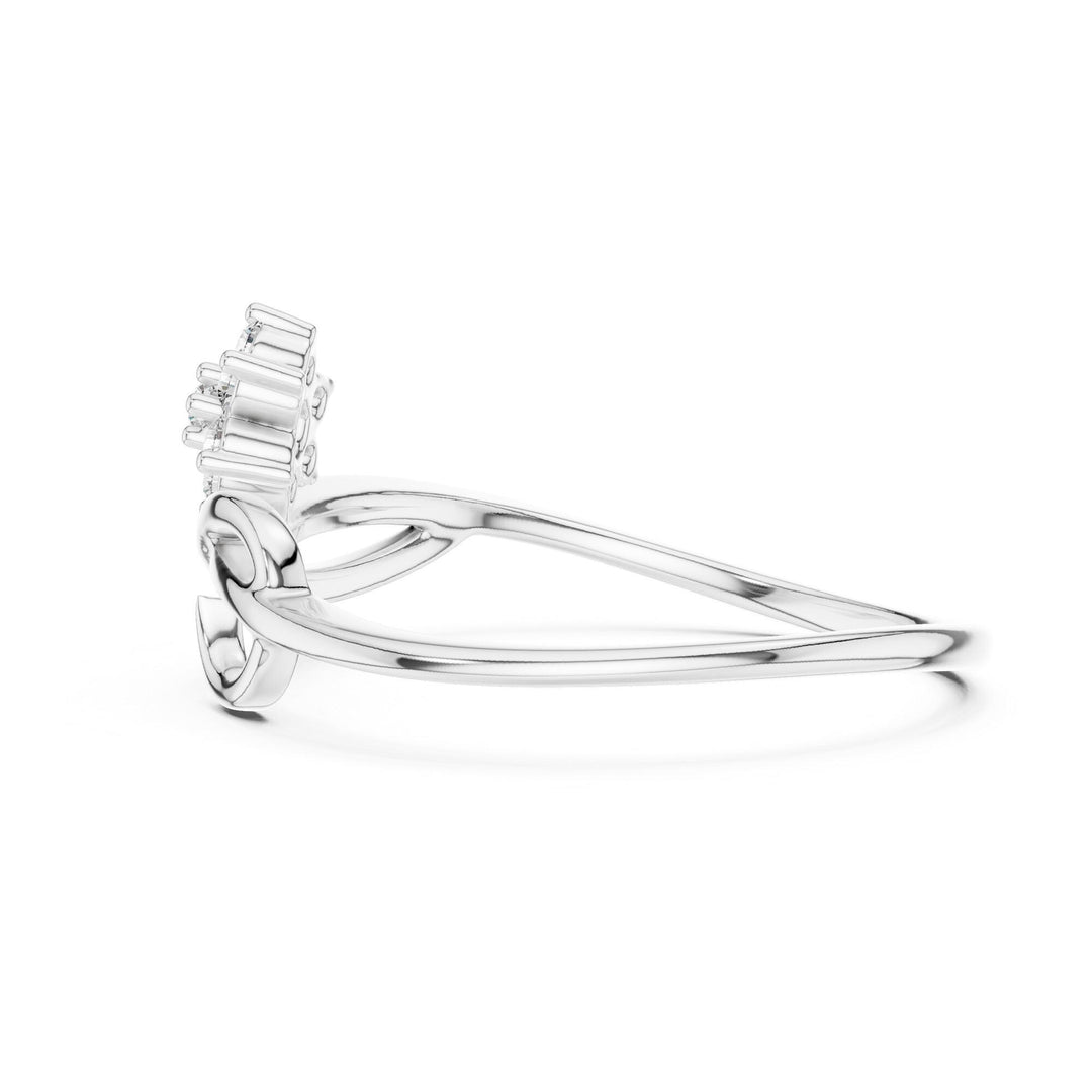 Round Cut Lab Grown Diamond Cluster Ring, 0.10ct Total, Solid Gold