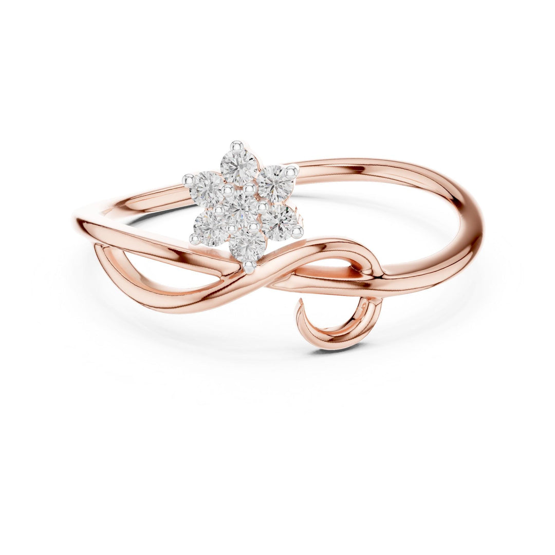 Round Cut Lab Grown Diamond Cluster Ring, 0.10ct Total, Solid Gold