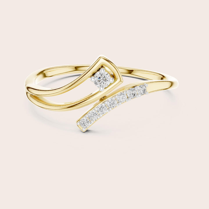 Round Cut Lab Grown Diamond Cluster Ring, 0.08ct Total, Solid Gold