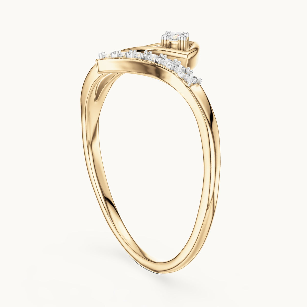 Round Cut Lab Grown Diamond Cluster Ring, 0.08ct Total, Solid Gold