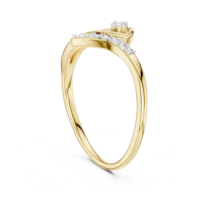 Round Cut Lab Grown Diamond Cluster Ring, 0.08ct Total, Solid Gold