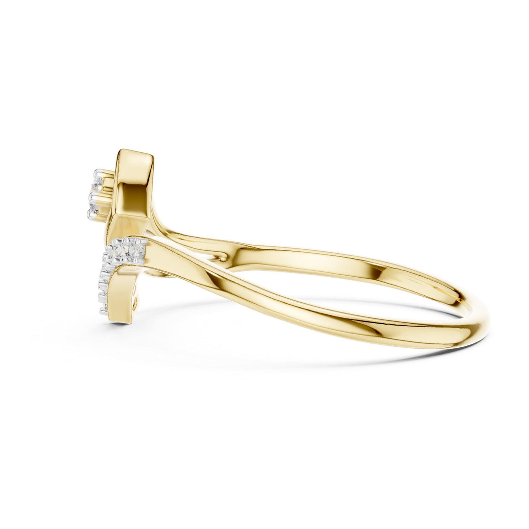 Round Cut Lab Grown Diamond Cluster Ring, 0.08ct Total, Solid Gold
