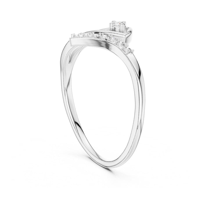 Round Cut Lab Grown Diamond Cluster Ring, 0.08ct Total, Solid Gold