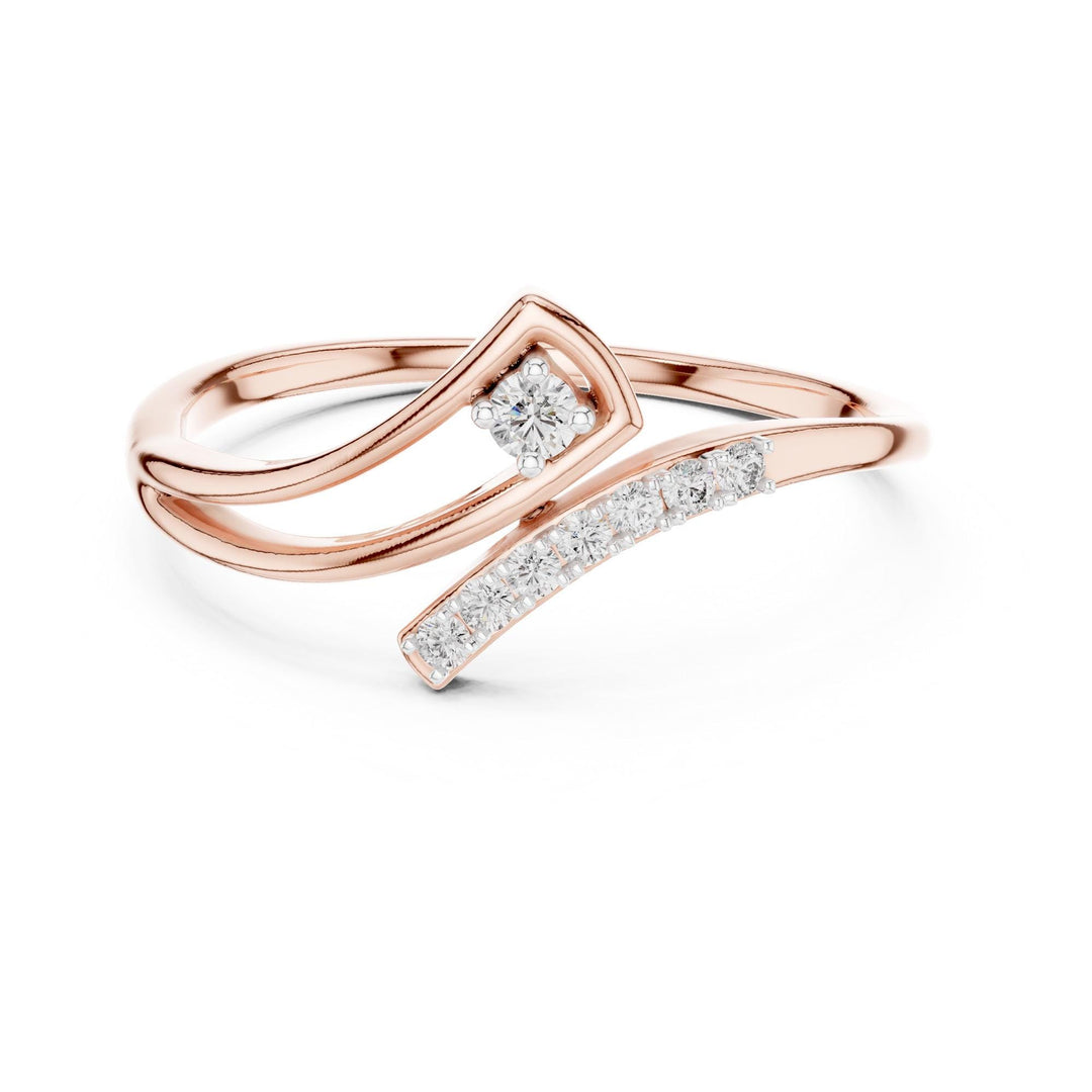 Round Cut Lab Grown Diamond Cluster Ring, 0.08ct Total, Solid Gold