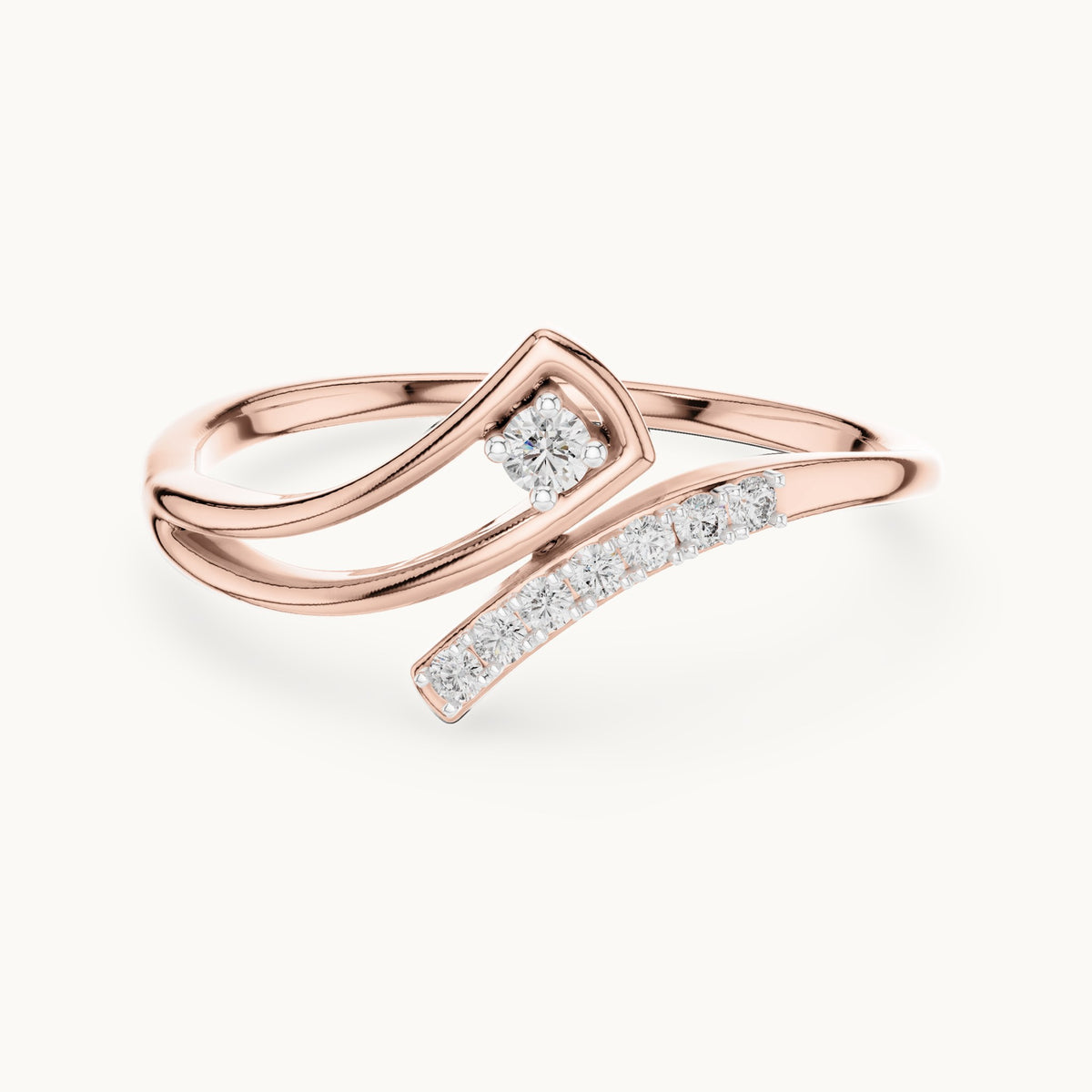 Round Cut Lab Grown Diamond Cluster Ring, 0.08ct Total, Solid Gold