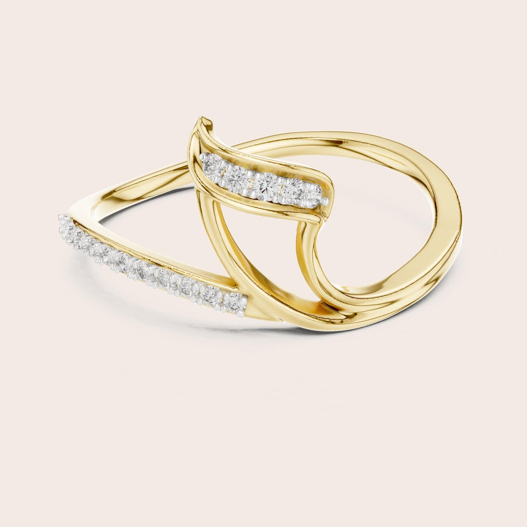 Round Cut Lab Grown Diamond Cluster Ring, 0.09ct Total, Solid Gold