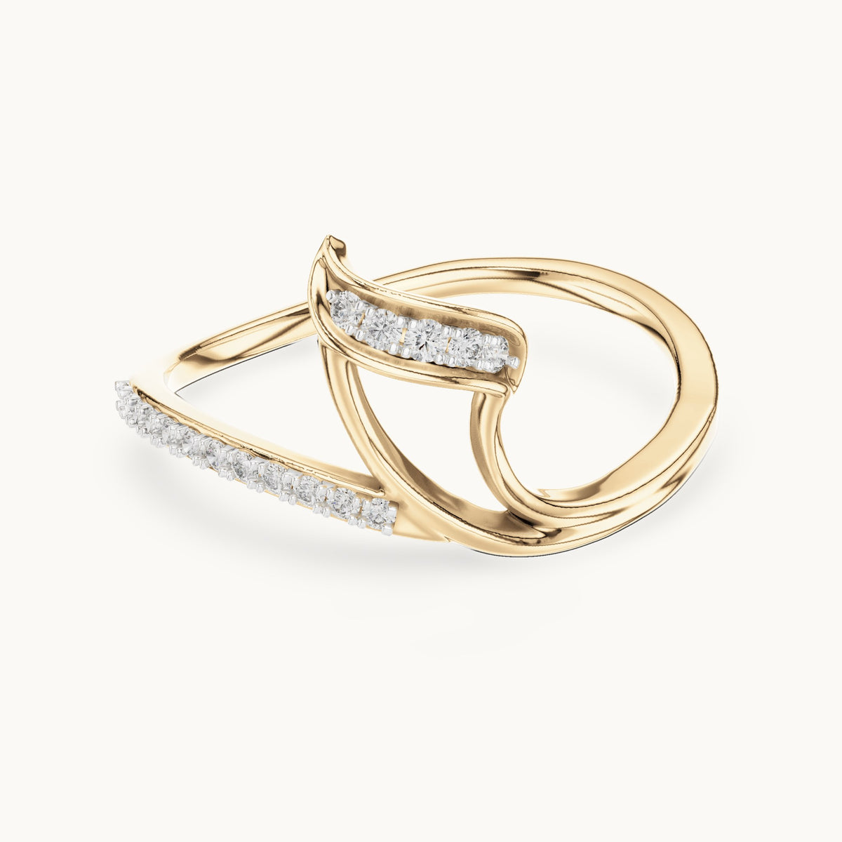 Round Cut Lab Grown Diamond Cluster Ring, 0.09ct Total, Solid Gold