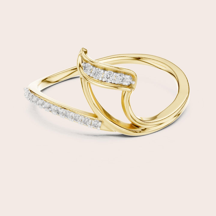 Round Cut Lab Grown Diamond Cluster Ring, 0.09ct Total, Solid Gold